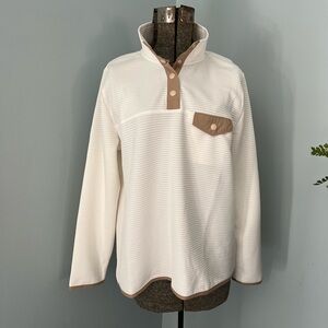 J.Crew White Ribbed Pullover